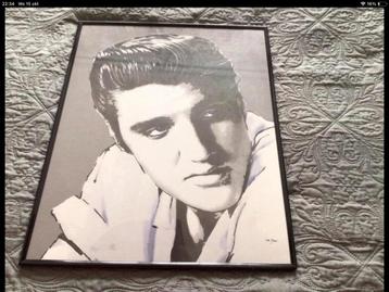 Elvis Presley💥Getekend in zwarte kunststof lijst beschikbaar voor biedingen