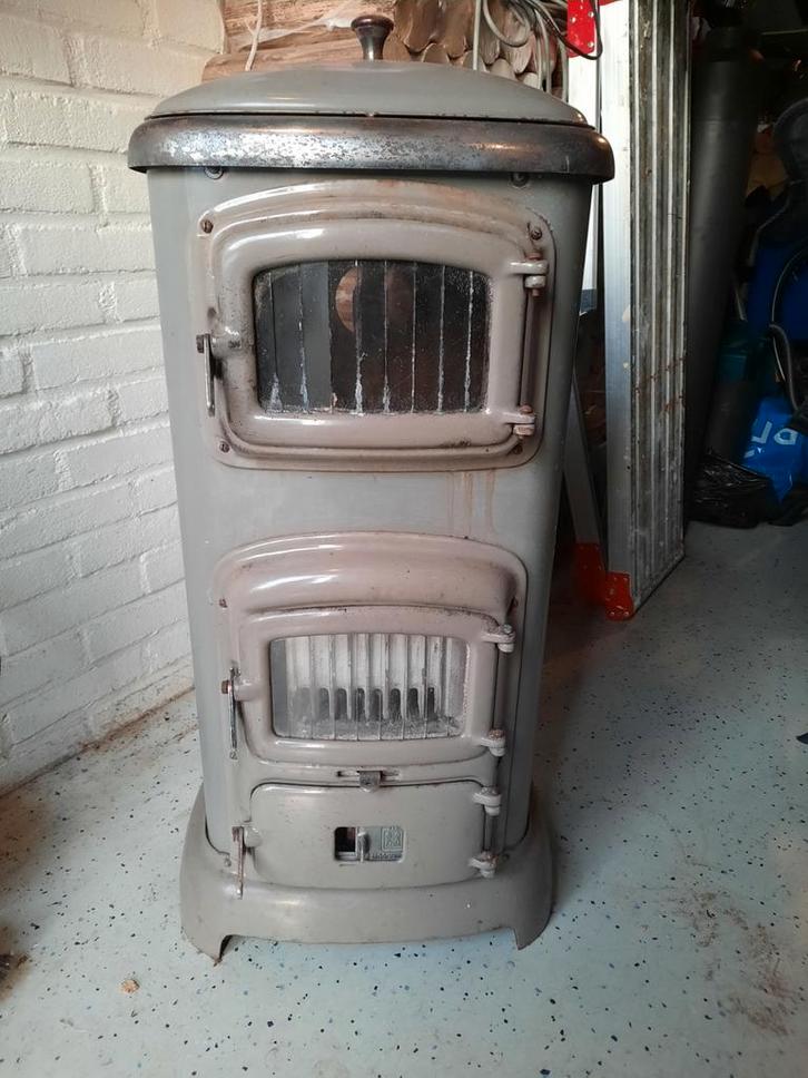 Oude Etna kachel met toebehoren, Huis en Inrichting, Kachels, Gebruikt, Vrijstaand, Houtkachel, Hout, Ophalen