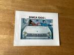 Simca 1300L Brochure - Origineel, Ophalen of Verzenden, Zo goed als nieuw