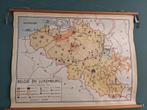 Oude schoolkaart van België en Luxemburg, Antiek en Kunst, Ophalen of Verzenden, Aardrijkskunde