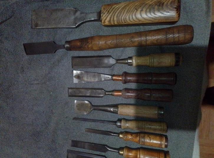 Partij Platte Beitels voor Houtbewerking, Doe-het-zelf en Verbouw, Gereedschap | Handgereedschap, Gebruikt, Ophalen of Verzenden