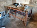 Stevige werkbank met heuer bankschroef, Doe-het-zelf en Verbouw, Werkbanken, Ophalen of Verzenden, Gebruikt, Bankschroef
