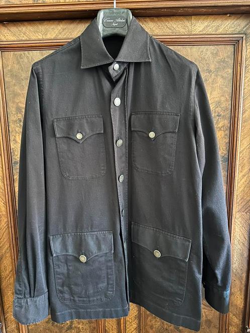 Fralbo Napoli overshirt zwart, metalen knopen, maat 46, Kleding | Heren, Overhemden, Zo goed als nieuw, Halswijdte 39/40 (M), Zwart