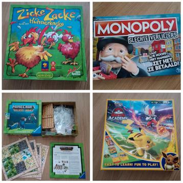 Jakkiebak Kippekak Minecraft Monopoly Pokemon bordspellen beschikbaar voor biedingen
