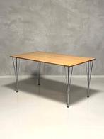 Rectangular eettafel Fritz Hansen vintage spanpoottafel 1968, Gebruikt, 100 tot 150 cm, Vintagte, Fritz Hansen