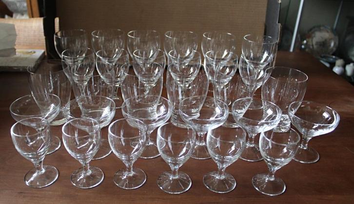 Leerdam 30-delig glasservies Sylvia ontw. GJ Thomassen 1957, Antiek en Kunst, Antiek | Glas en Kristal, Ophalen of Verzenden