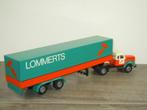 Scania Vabis 76 Truck & Trailer Lommerts - Tekno 1:50, Hobby en Vrije tijd, Modelauto's | 1:50, Verzenden, Zo goed als nieuw, Bus of Vrachtwagen