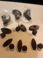 7 donkerbruine deurknoppen/kastknoppen (rilkruk), Huis en Inrichting, Ophalen of Verzenden, Zo goed als nieuw