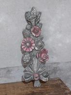 Oud brocante gipsen bloemen ornament, Ophalen of Verzenden