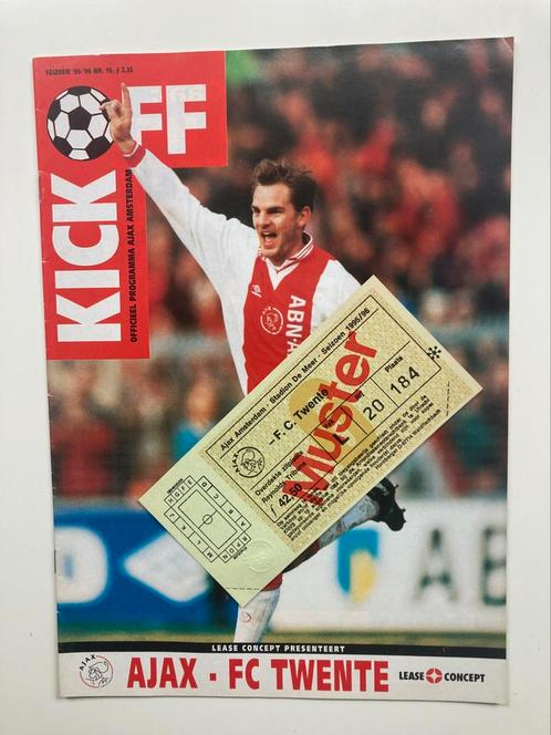 AJAX-FC TWENTE programma + kaartje 10-3-1996, Verzamelen, Sportartikelen en Voetbal, Gebruikt, Ajax, Ophalen of Verzenden