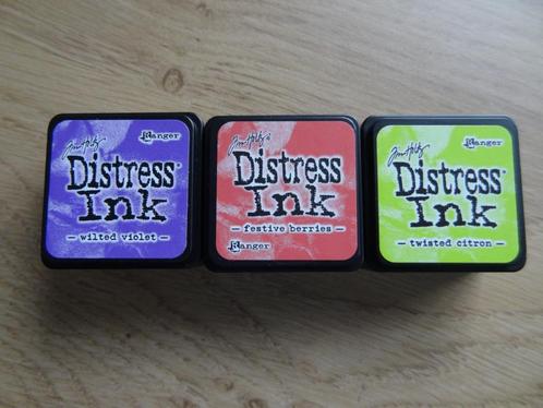 3 kleurtjes mini distress inkt, Hobby en Vrije tijd, Kaarten | Zelf maken, Zo goed als nieuw, Pons of Mal, Overige thema's, Ophalen of Verzenden