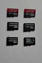 6 x Transcend micro sdhc 8GB, 16GB en 32GB, 32 GB, Ophalen of Verzenden, Zo goed als nieuw, Fotocamera