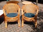 Twee vintage rotan stoelen, Ophalen, Bruin, Twee