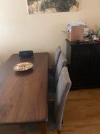 Houten Tafel + 6 Stoelen, Huis en Inrichting, Tafels | Eettafels, Ophalen, Gebruikt, 100 tot 150 cm, Vijf personen of meer