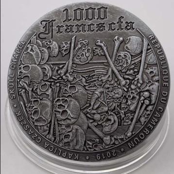Doodskoppen 1000 Francs Cfa Munt / Kameroen Schedel Skull beschikbaar voor biedingen