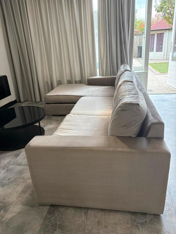 Eric Kuster Richmond Hoekbank - Zilver/Champagne, Huis en Inrichting, Banken | Bankstellen, Zo goed als nieuw, Hoekbank, Vierpersoons of meer