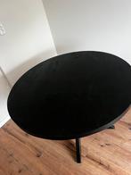 Zwart ronde mango houten tafel -110cm, modern en stevig, Rond, Ophalen of Verzenden, Zo goed als nieuw, Vijf personen of meer