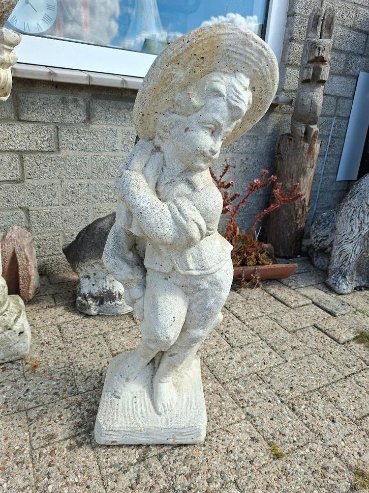 Jongen Tuinbeeld Beton, Tuin en Terras, Tuinbeelden, Gebruikt, Beton, Ophalen