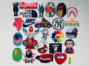 Stickers logo hype Supreme Adidas Bape Kaws The North Face beschikbaar voor biedingen
