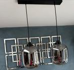 Moderne hanglamp met glazen kappen, Huis en Inrichting, Lampen | Hanglampen, Ophalen, Zo goed als nieuw, Glas, 50 tot 75 cm