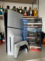 Playstation 5 Slim 1TB top staat + docking & 20 spellen, Spelcomputers en Games, Spelcomputers | Sony PlayStation 5, Ophalen of Verzenden