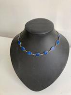 Mooi zilveren collier met lapis lazuli, Blauw, Met edelsteen, Ophalen of Verzenden, Zo goed als nieuw