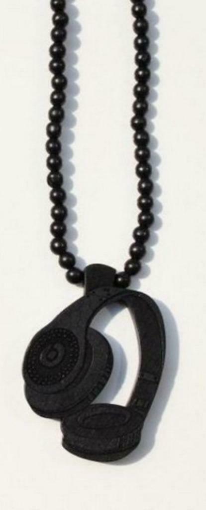 Houten ketting DJ headset / koptelefoon, Sieraden, Tassen en Uiterlijk, Kindersieraden, Nieuw, Ketting, Ophalen of Verzenden