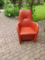 Rode leren relaxstoel, Huis en Inrichting, Fauteuils, Gebruikt, Minder dan 75 cm, Leer, Ophalen of Verzenden