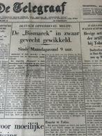 De Bismarck in zwaar gebecht gewikkeld 1941, Verzamelen, Militaria | Tweede Wereldoorlog, Ophalen of Verzenden, Nederland, Embleem of Badge