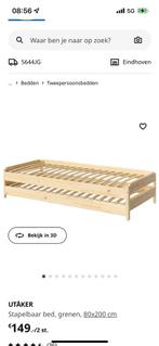 Bed Ikea stapelbaar Utaker, Huis en Inrichting, Slaapkamer | Bedden, Eenpersoons, Zo goed als nieuw, Hout, Ophalen
