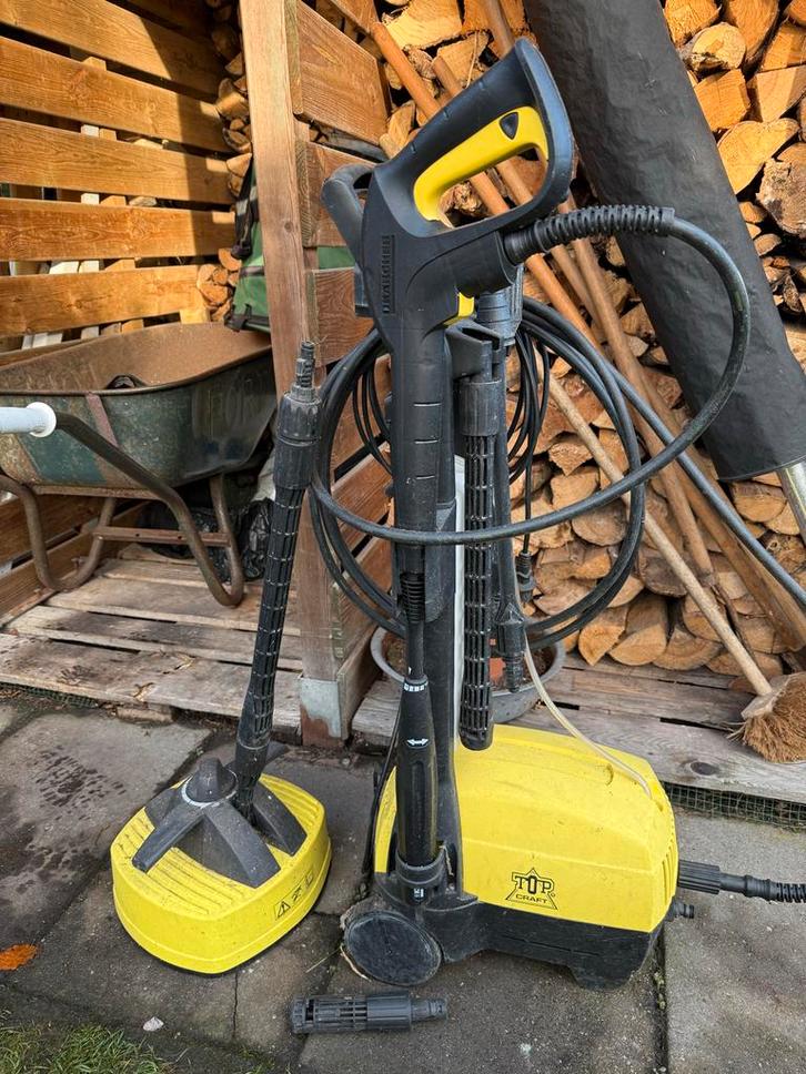 Hogedrukreiniger met accessoires, Tuin en Terras, Hogedrukreinigers, Gebruikt, Elektrisch, Met regelbare waterdruk, Ophalen