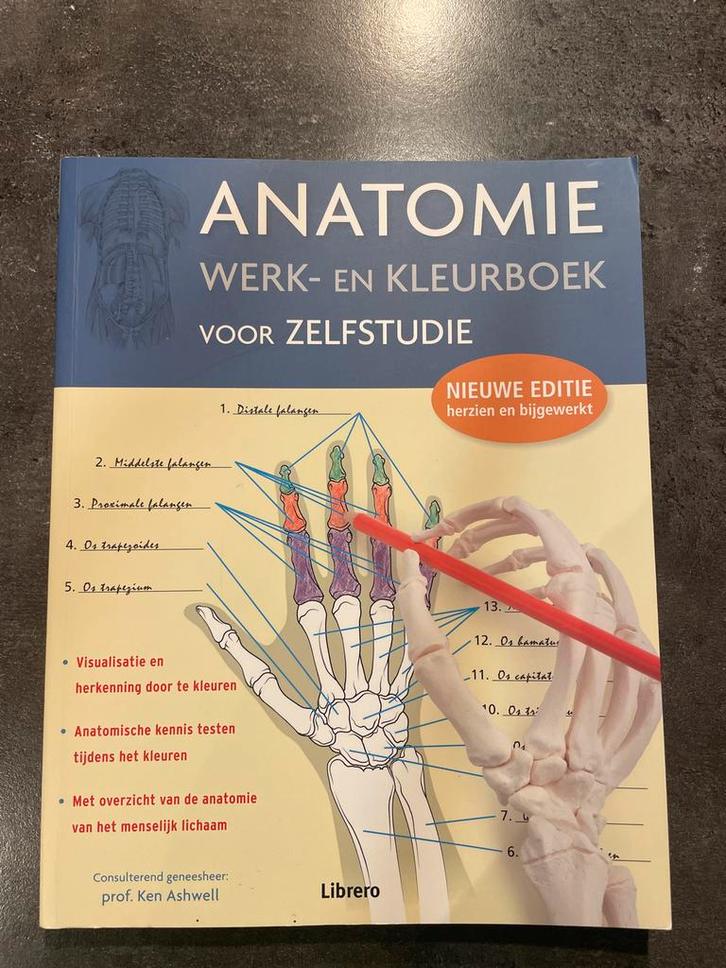 Anatomie Werk- en Kleurboek voor Zelfstudie, Boeken, Studieboeken en Cursussen, Zo goed als nieuw, HBO, Ophalen of Verzenden