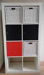Kallax kast(zonder extra's€35) of incl.opberg+ladenblok €65., Huis en Inrichting, Ophalen, Gebruikt, Minder dan 150 cm, Minder dan 100 cm