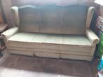 Gratis Vintage Groene 3-zits Bank, Antiek en Kunst, Antiek | Meubels | Stoelen en Banken, Ophalen