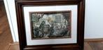 Anton Pieck 3D tafereeltje kinderklasje in mooie eiken lijst, Antiek en Kunst, Ophalen of Verzenden