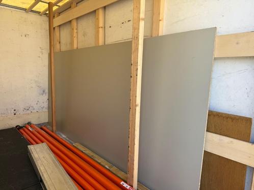 Gemelamineerd spaanplaat grijs, Doe-het-zelf en Verbouw, Platen en Panelen, Zo goed als nieuw, Overige materialen, Minder dan 20 mm