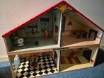 Vintage Houten Poppenhuis, met de hand beschilderd, Kinderen en Baby's, Speelgoed | Poppenhuizen, Ophalen, Gebruikt, Poppenhuis