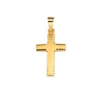 Gouden Kruis hanger mat/glad - 14 karaat goud - SALE!, Nieuw, Ophalen of Verzenden, Kruis of Symbool, Goud