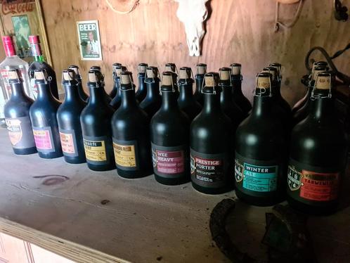 Lege Hertog Jan Proeftuin kruiken met kurk, Verzamelen, Biermerken, Gebruikt, Flesje(s), Hertog Jan, Ophalen