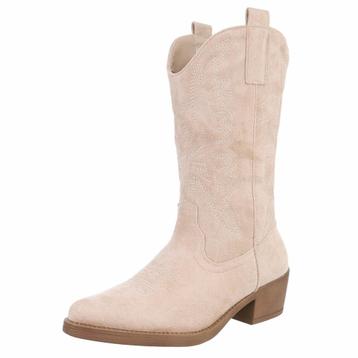Dames cowboy western laarzen suedine beige 36 37 38 39 40 41 beschikbaar voor biedingen