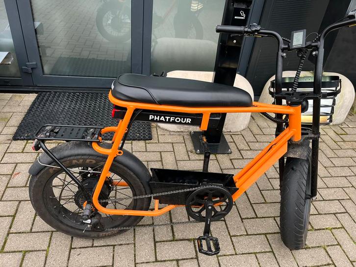 Oranje Phatfour - Prima Staat!, Fietsen en Brommers, Elektrische fietsen, Gebruikt, Overige merken, Minder dan 47 cm, 30 tot 50 km per accu