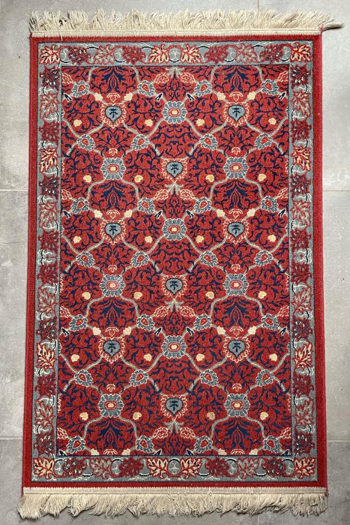 Vintage tapijt, vloerkleed, wandkleed oranje rood, Verzamelen, Retro, Huis en Inrichting, Ophalen of Verzenden