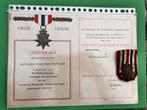 OORKONDE SET OHK ERETEKEN O/V incl medaille Ned Indië WO-2, Ophalen of Verzenden, Landmacht, Nederland, Embleem of Badge