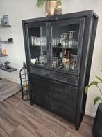 Buffetkast zwart mangohout 115x45x180cm, Ophalen, 100 tot 150 cm, Zwart, Zo goed als nieuw