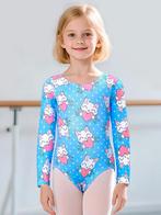 Turnpakje witte kat poes 110 116 122 128 134 140 146 152, Blauw, Nieuw, Turnpak(je), Kindermaat 122 t/m 140