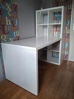 Wit ikea bureau met kast (kallax), Huis en Inrichting, Bureaus, Ophalen, Zo goed als nieuw
