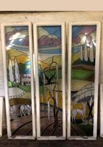 3 delig raam in glas in lood, Ophalen, 160 cm of meer, Glas in lood, 160 cm of meer