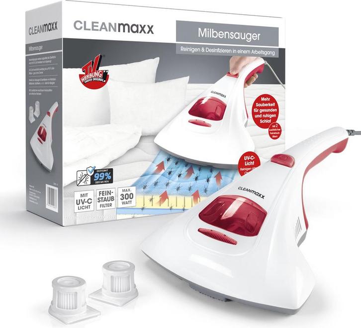 CLEANmaxx huisstofmijt hand-stofzuiger met UV-C lamp mijten, Doe-het-zelf en Verbouw, Reinigingsmachines, Nieuw, Overige typen