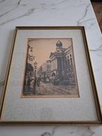 Tekening - oude stadhuis Rotterdam, kipstraat, Ophalen of Verzenden