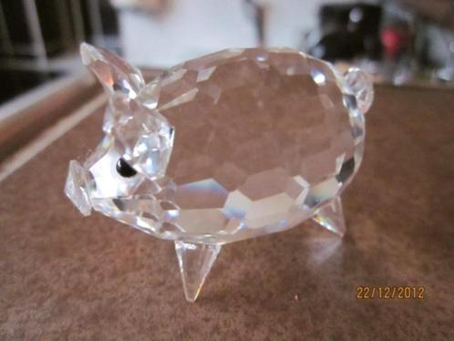 Swarovski zeer zeldzaam Varken middel met kristallen schijf, Verzamelen, Swarovski, Nieuw, Ophalen of Verzenden